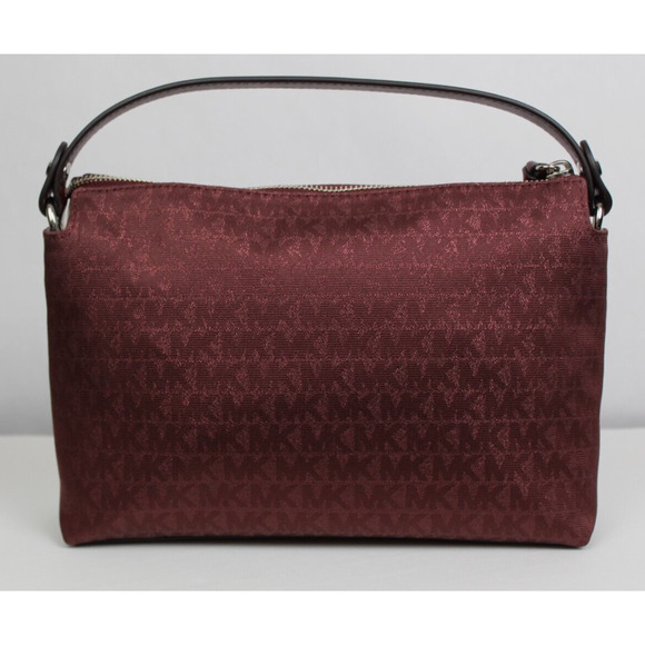 Michael Kors Logo Shailene Small Messenger Bag Purse Merlot Red $328 - Picture 3 of 5